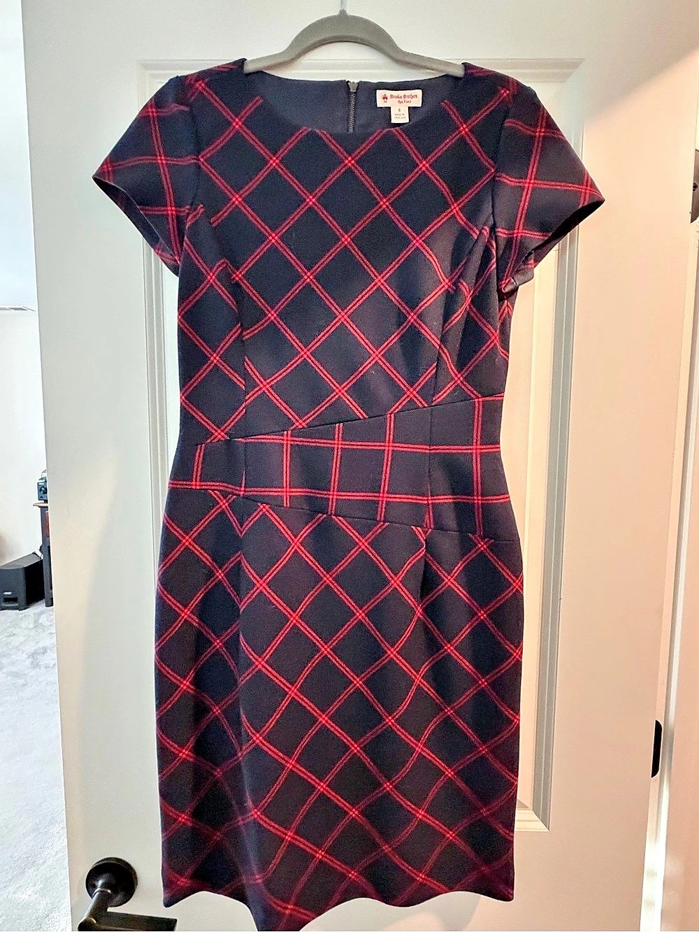 Brooks Brothers Plaid Wool Blend Mini Dress Size 6 Like New